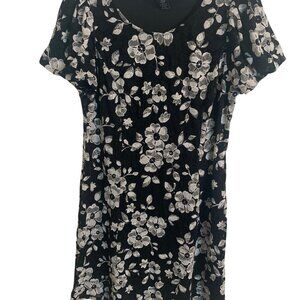 Y2K black and white floral lace dress size large